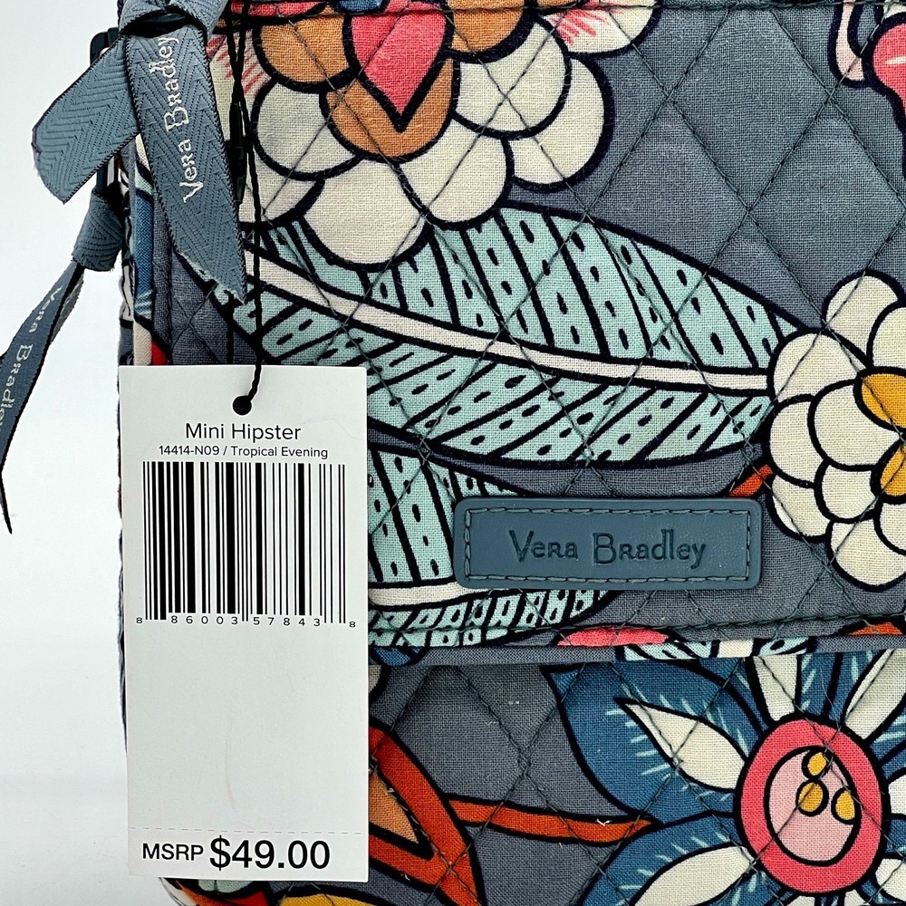 NWT Vera Bradley "Tropical Evening" Mini Hipster Crossbody Bag Quilted $49 MSRP - Picture 2 of 11